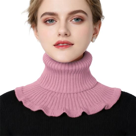 Fake Collar Scarf Detachable High Collar Solid Color Knitted Turtleneck Scarves Collar Insert Fashion