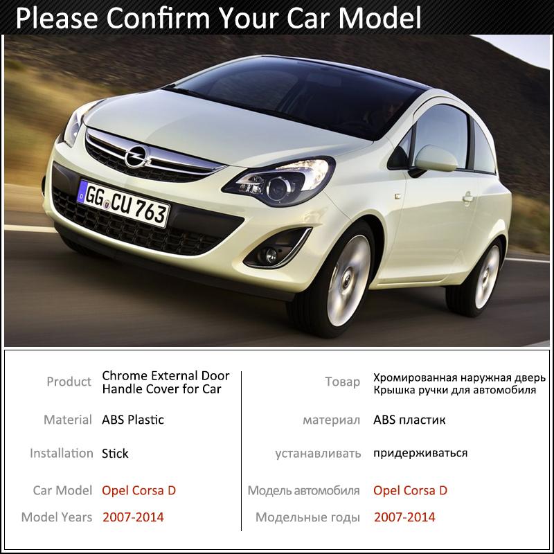Black Carbon Fiber Door Handle Cover for Opel Corsa D 2007~2014 Vauxhall 2011 2012 2013 Car Accessories Stickers Trim Set Chrome