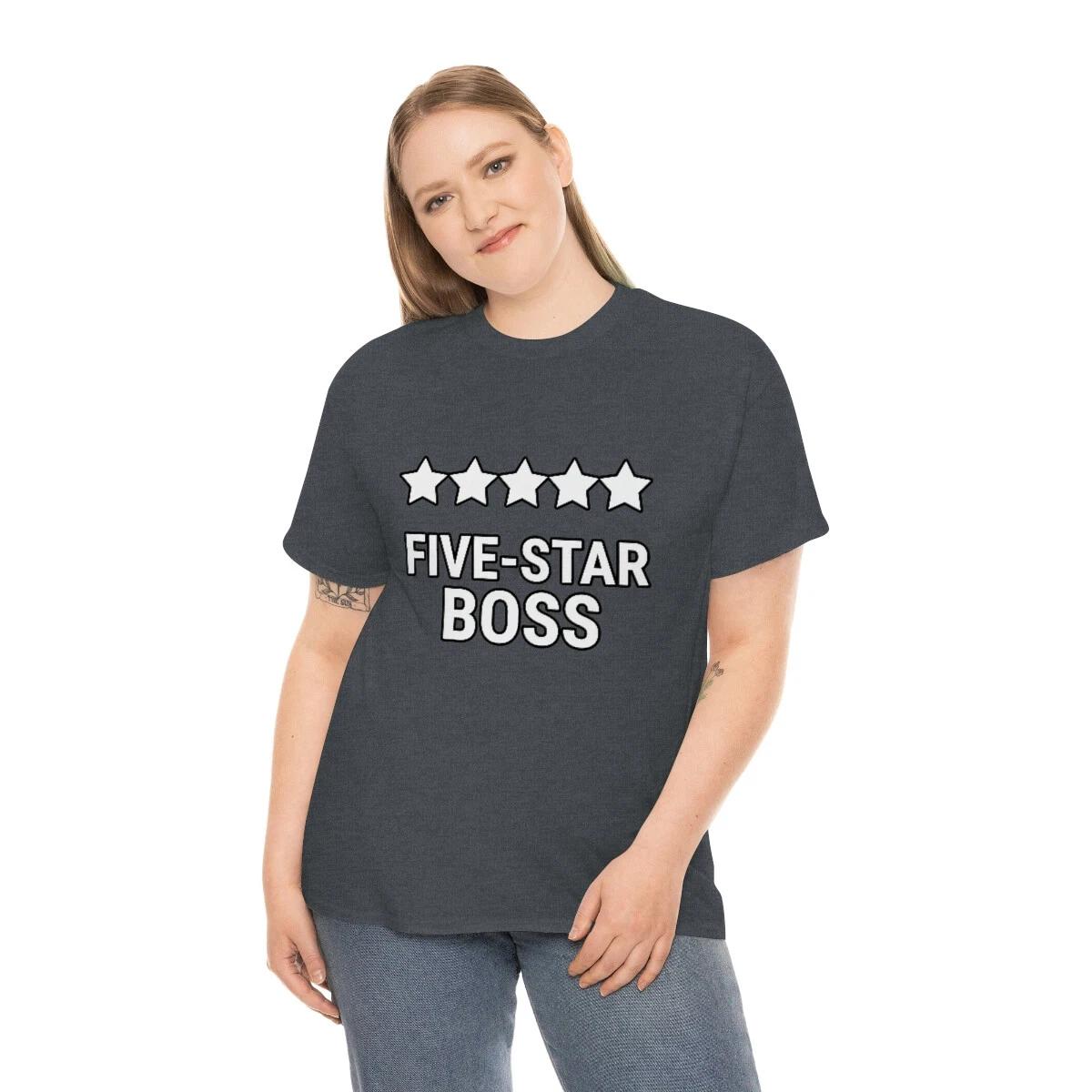 US Adults - five star boss - best boss - funny - Unisex Heavy Cotton Tee L