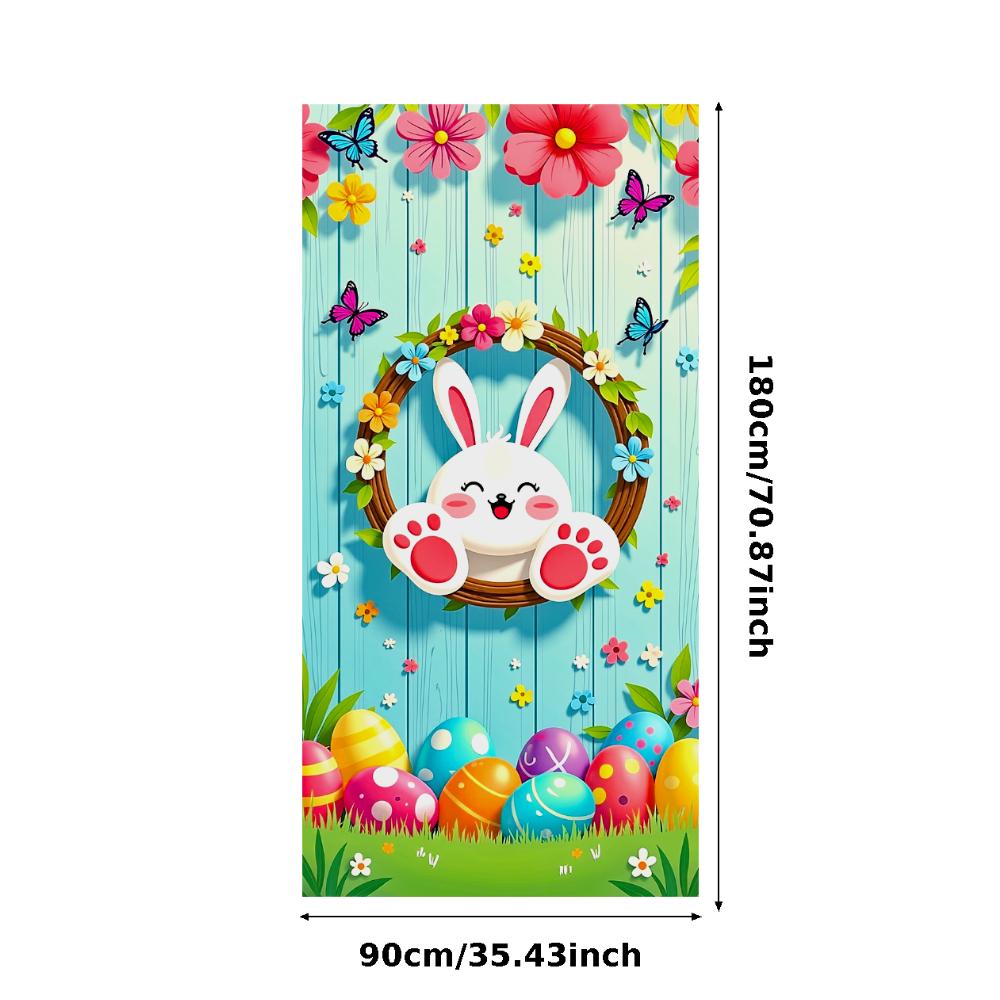 Holiday Banner Spring Theme Easter Egg Banner Easter Bunny Banner Colorful Bunny Theme For Spring Party Family Gathering