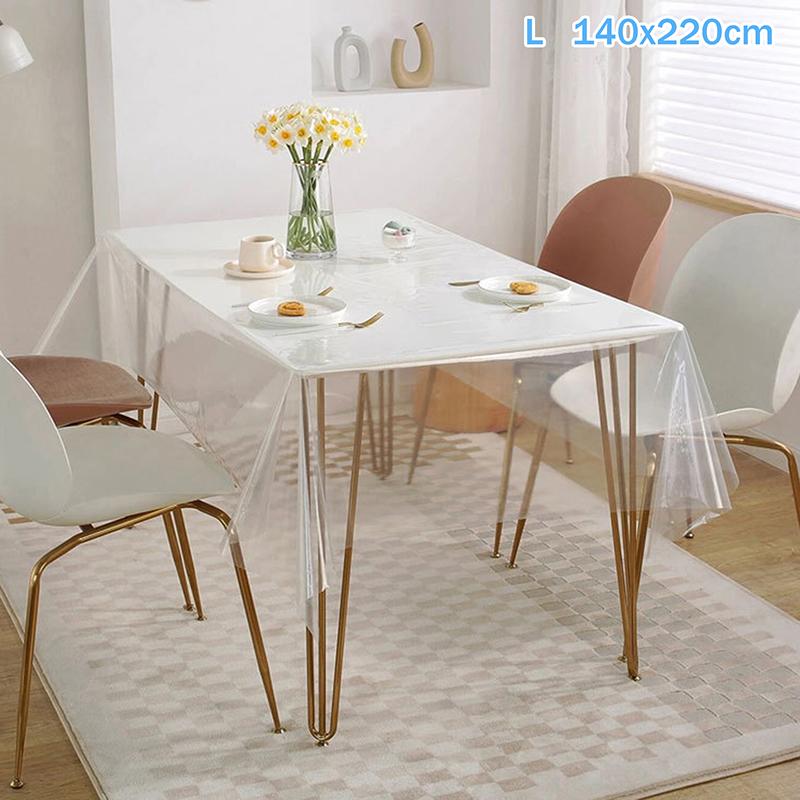Rectangular Tablecloth Transparent Table Cloth Table Protector Heat Resistant Waterproof Oil Resistant Anti-Scratch Tablecloth