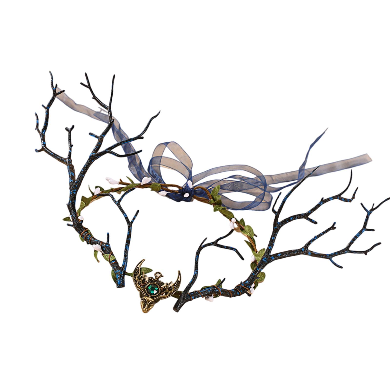 

Forest Theme Plastic Twig Hairhoop Cosplay Accessory Comfortable Wear For Nature Photography Event And Theme Party Wear 2