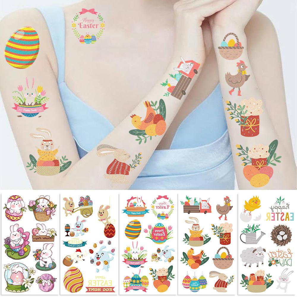 Hot Holiday Easter Tattoo Stickers Waterproof Holiday Party Party Children Disposable Tattoo Stickers