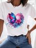 (Asian Size) Tee Top Butterfly Sweet 90s Trend Women Clothing T Shirt Woman Print Fashion  Female Short Sleeve Graphic T-shirts