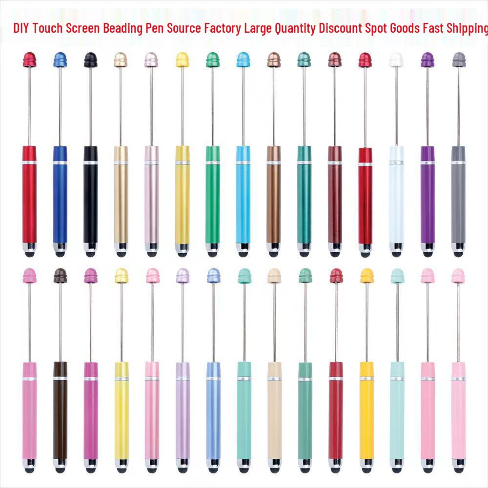 Multi-functional Touch Screen Beading Ballpoint Pen with Extended Rod for DIY Cute Bead Design