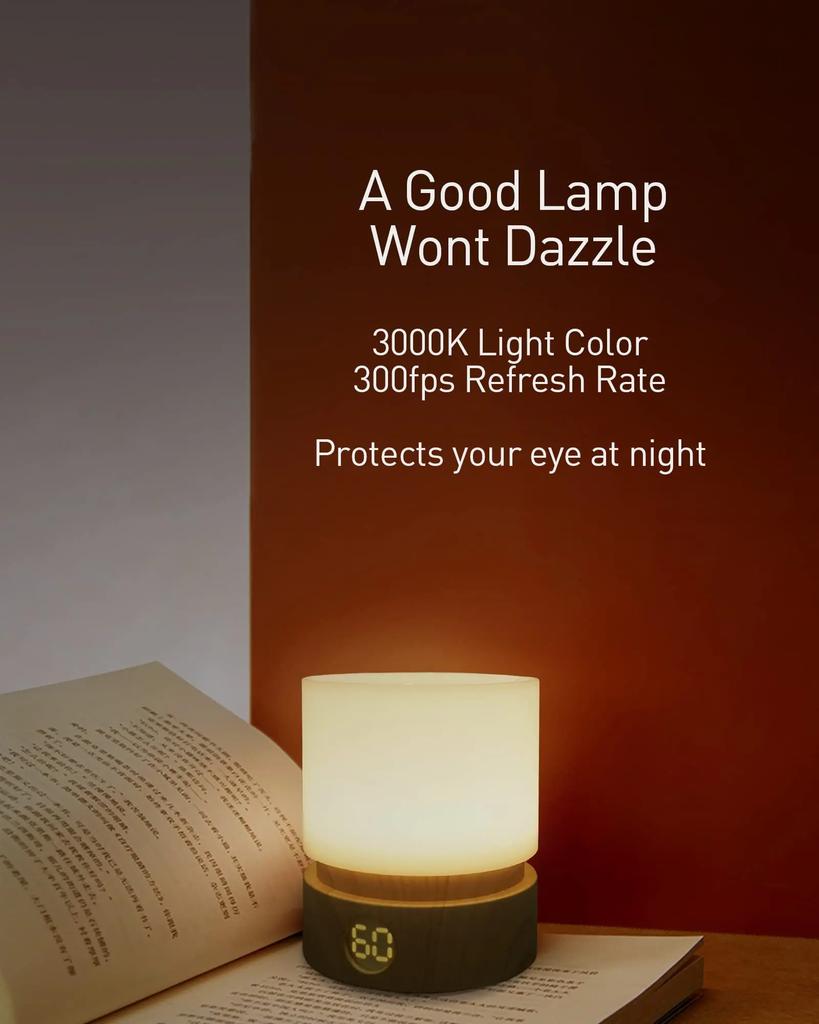 Timer Night Light Small LED Bedroom Bedside Table Lamp Baby Breastfeeding Dimmable Sleeping Usb Charging Warm White Mood Light