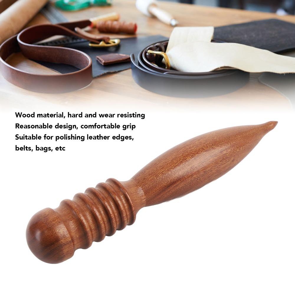 Beech Wood Leather Edging Device Wood Leather Burnishing Tool Leather Grinding Rod  Leathercraft