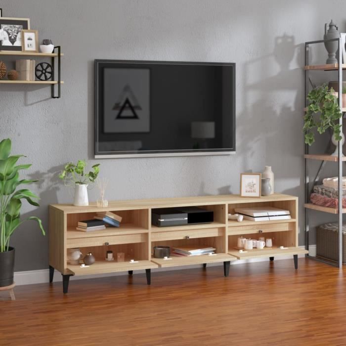 VidaXL Meuble TV chêne sonoma 150x30x44,5 cm bois d'ingénierie 831920