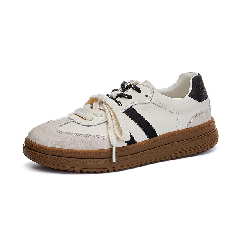 Leather retro German training shoes women's 2025 spring new versatile platform heightening shoes casual Forrest Gump shoes sports women's shoes