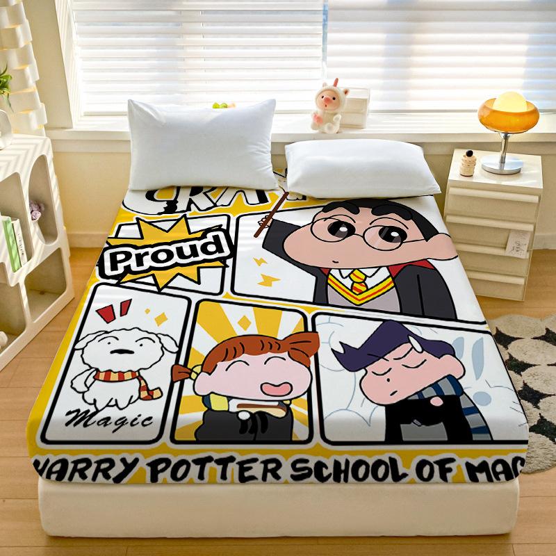 Cartoon Crayon-Shin-Chan Soft Bedding Fitted Sheet Deep Pocket 30Cm,3D Pattern Fitted Sheets Fade Resistant Multiple Sizes
