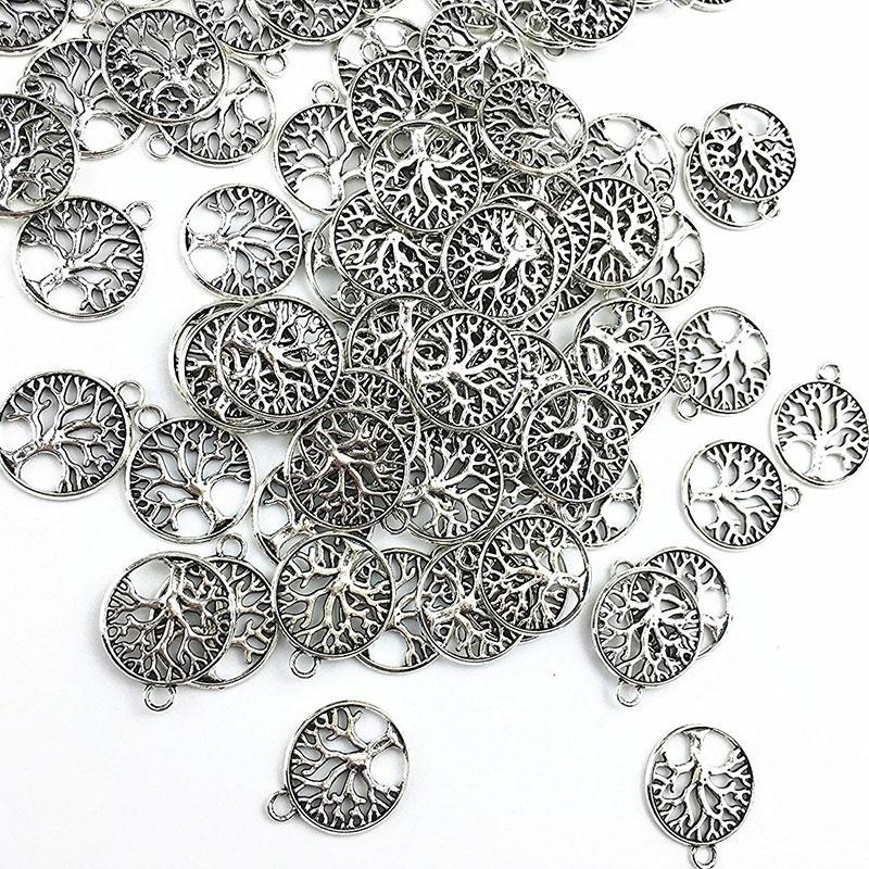 12pcs Tree of Life Charms Pendants Alloy Tree Bead Charm Craft Supplies for Bracelet Necklace Jewelry Making Findings Accessory,3 Colors