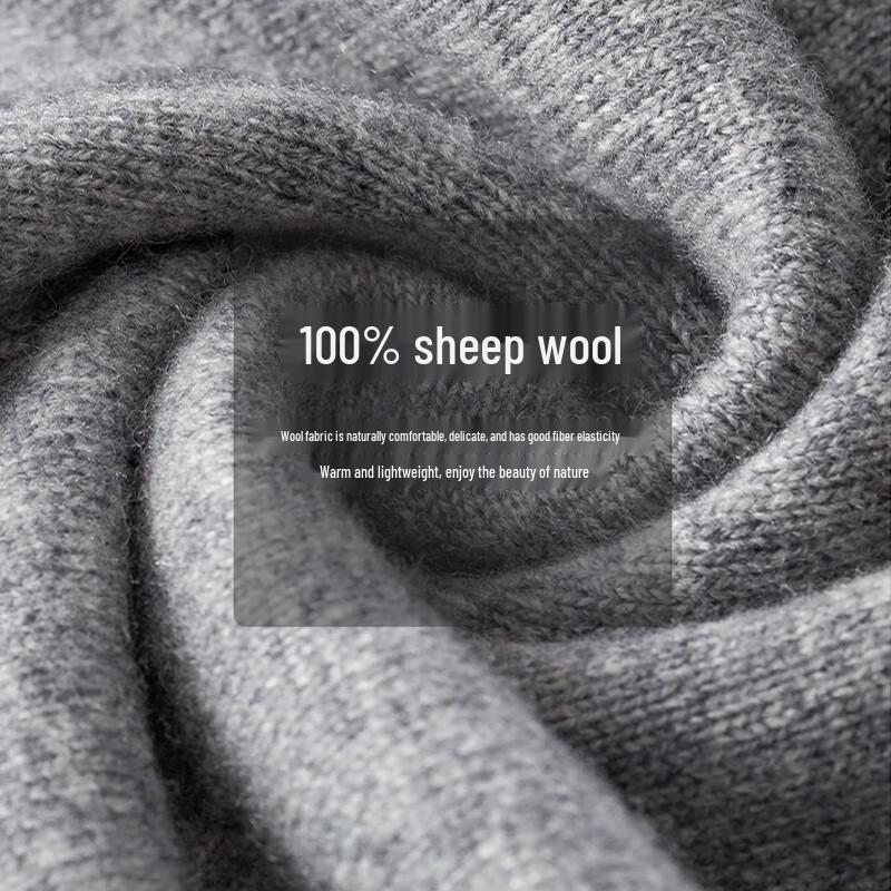 Hengyuanxiang Men's 100% Wool V-Neck Cardigan Vest