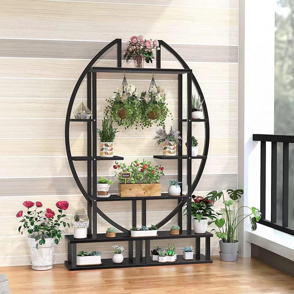 Half-Moon Multi-Layer Indoor Flower Stand for Living Room and Balcony