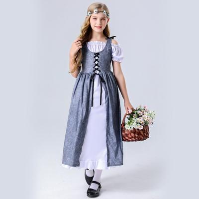 Vestido Vintage Medieval Renascentista Feminino Fantasia de Halloween Vestido de Baile Pai-Filho