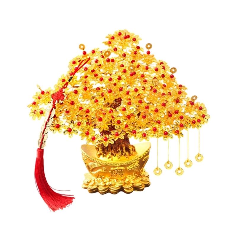 

DIY Money Tree Ornamentation Set with Faux Pearls and Metal Money Not Finish for Making Home Office Decoration 1