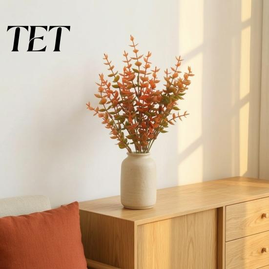UV Resistant Fake Plants Fall Artificial Flower with Eucalyptus Leaf, Lifelike Faux Plants, Non Wading for Autumn Thanksgiving Harvest Festival