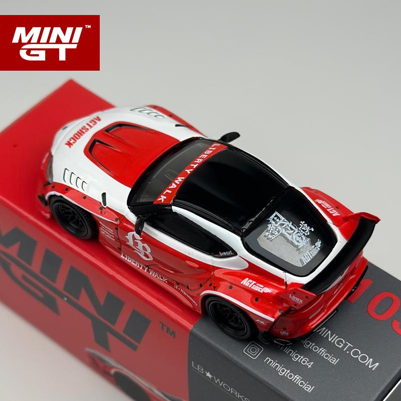 MINIGT 1:64 Toyota LBWORKS Toyota GR Supra Red/White Alloy Car Model 1103