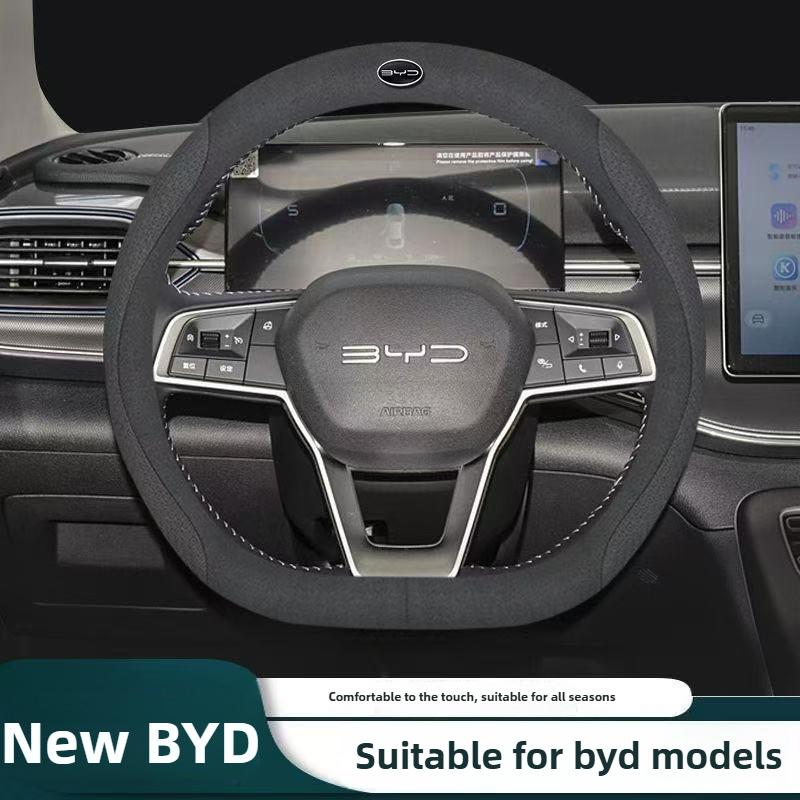 Leder-Autolenkradabdeckung für BYD Song Plus Dolphin Seal U Dmi Yuan Up King Atto 3 Sealion 6 2024 2025 2026 Zubehör