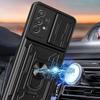 Slide Camera Lens Card Holder Case For Samsung Galaxy S22 Ultra S21 Plus A53 A73 A33 A13 A32 A12 A51 M32 4G 5G Military Grade Detachable Armor Cover