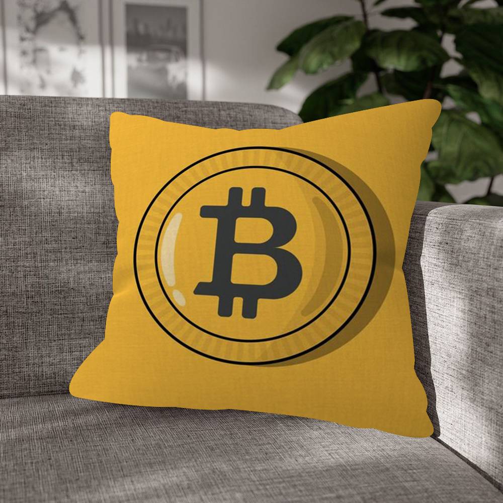 Bitcoin Cryptocurrency Btc Mode Decoratief Kussensloop Plaid Dekkussenhoes Kussen Voor Woonkamer Vierkant Huisdecoratie