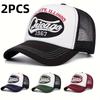 2pcs Chicago 1967 Letter Embroidered Sponge Baseball Cap, Men's and Women's Outdoor Sports Event Mesh Cap, Baseball Cap