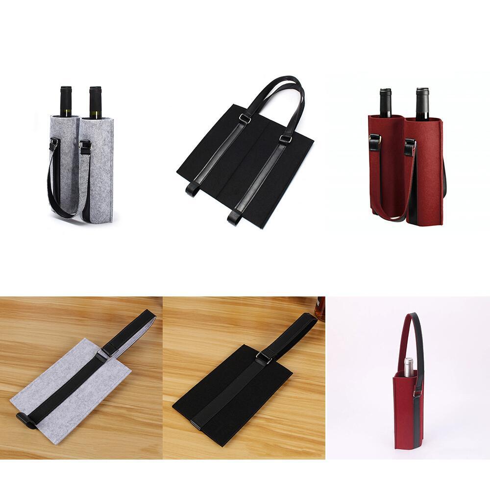 

Одинарная/двойная фетровая сумка для переноски вина с ручкой, портативные герметичные подарочные пакеты для бутылок вина, сумка для переноски на свадьбу, день рождения, рождественский ужин