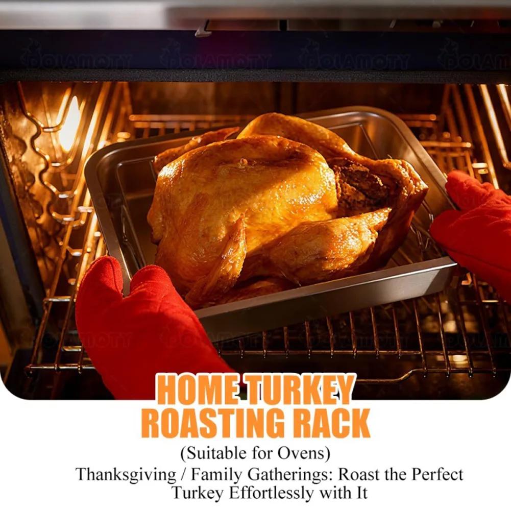 Stainless Steel V Rack for Meat Roasting in Oven 10 Inch Wide V Design Allows for Drippings and Vegetable Cooking Below