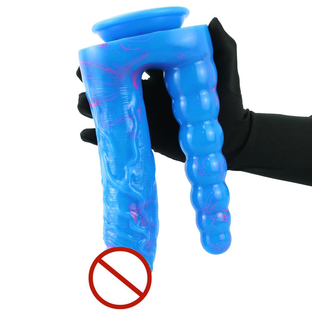 Extra-Large Dual-Headed Realistic Double Tube Dildo for Deep Insertion