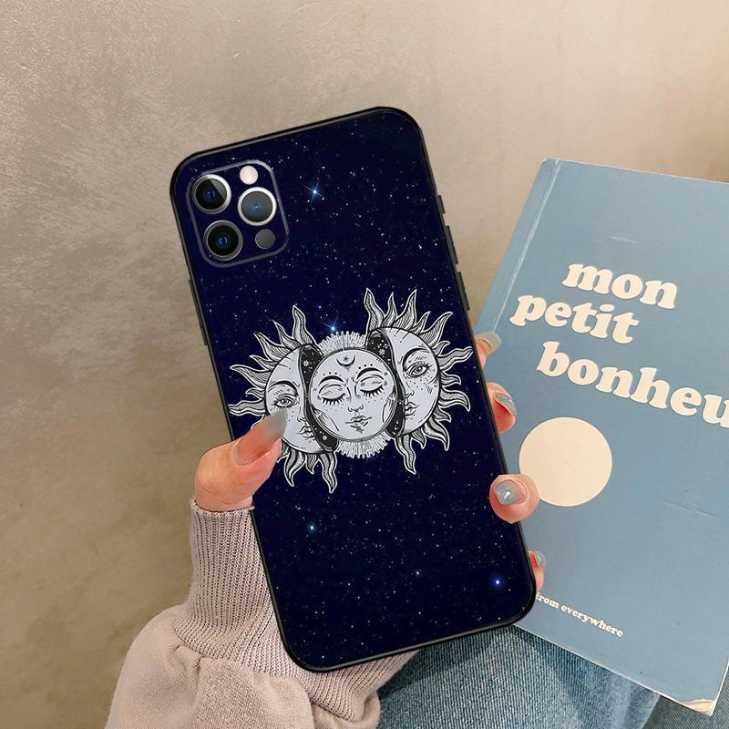 SUN AND MOON Mystic Zodiac Case For iPhone 17 Air 15 14 13 12 11 16 Pro Max 13 Mini XR 15 16 Plus 16e Back Cover Shell