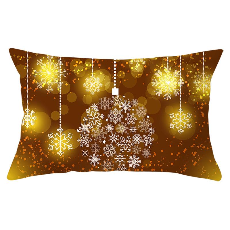 New Christmas Peach Skin Waist Pillowcase Gold Series Sofa Cushion Cover Bedside Pillow Cover