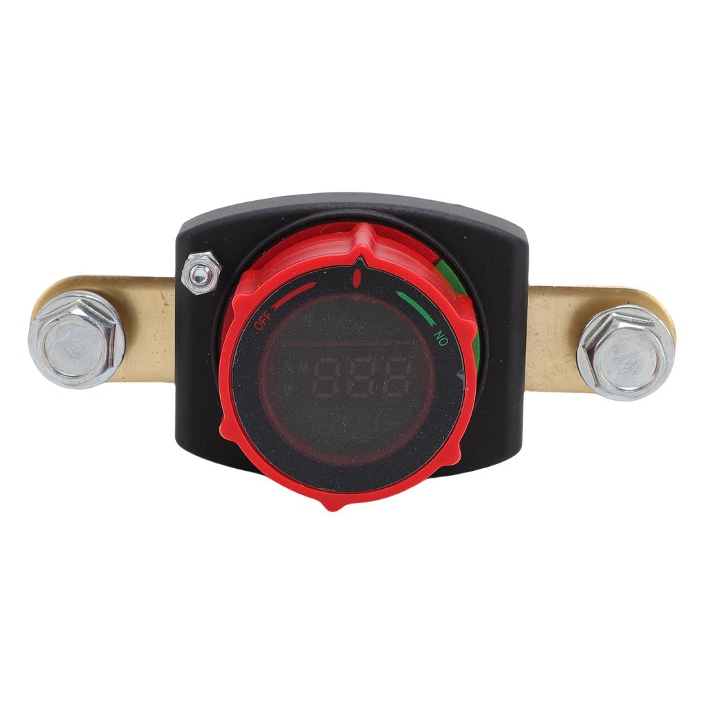 Batteriehauptschalter mit Spannungsanzeige, Drehknopfverstellung, Batterie-Ausschalter, Isolator für Wohnmobil, LKW, Auto, Yacht