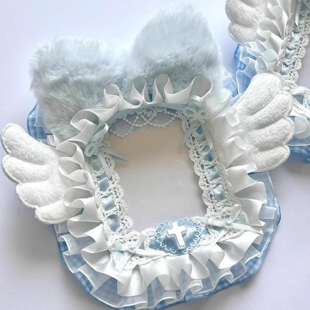 Kawaii DIY Card Holder with Ribbon Kpop Lace Photocard Case Handmade Lolita Photo Protector Case Card Storage