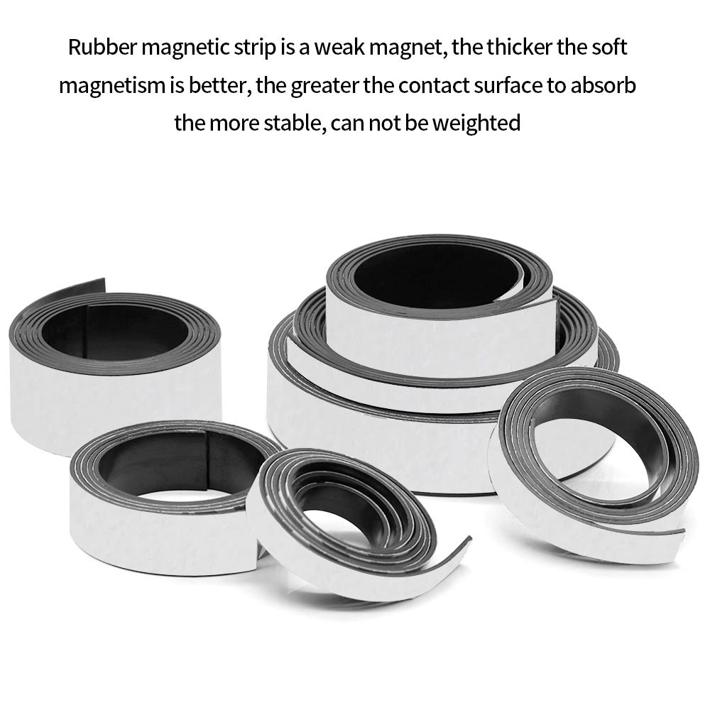 1Meter Self Adhesive Magnetic Tape Rubber Magnet Tape Strong Flexible Magnet Stripe for Refrigerator Photo Posters 39.37inch