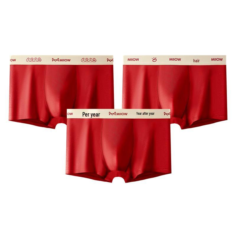 

Men s Red Ben Ming Nian Cotton Boxer Briefs 3-Pack 3XL