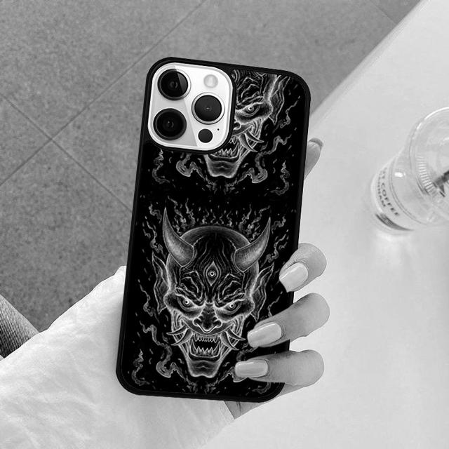 Japanese Hannya Mask Coque Shell For iPhone 17 Air 15 16 Pro Max 14 13 12 11 Pro Max Plus Phone Case Cover