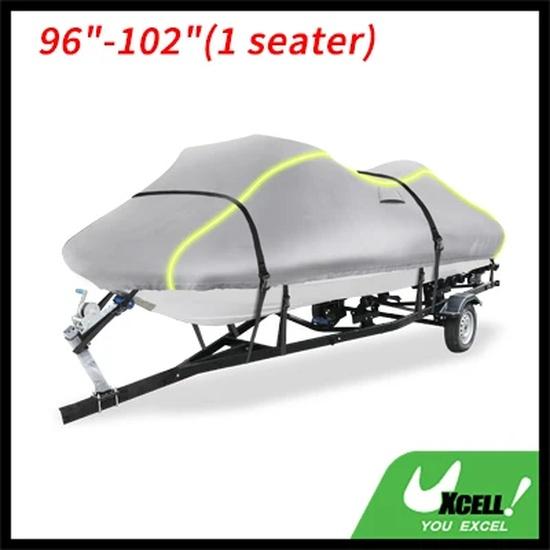 X Autohaux 300D Duty Oxford Anti-UV Waterproof Trailerable PWC Cover for Yamaha for SeaDoo for Kawasaki for Jet Ski Cover Silver96-102ft
