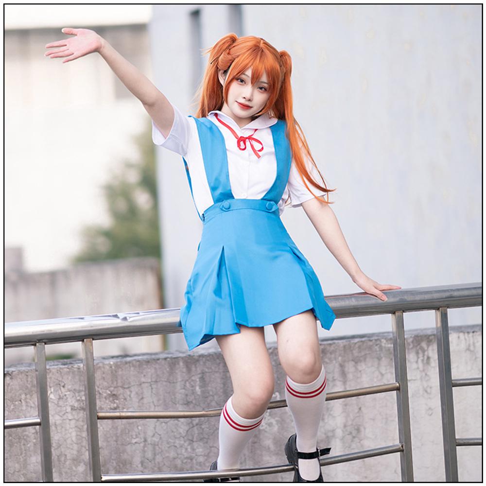 Rei Ayanami Cosplay Costume Asuka Langley Soryu Cosplay Girl Women School Uniform Dresses Halloween Loli Clothing