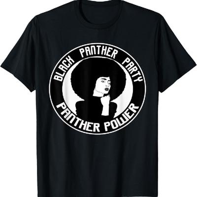 Black History Panther Party Logo Afro Haar T-Shirt