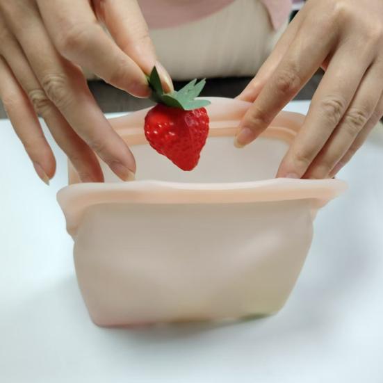 Silicone Storage Bag Leak-Proof Upright Freezer Bag Prevent Odor Transfer Bag Reusable Thick Tear-Resistant Food Storage Bag