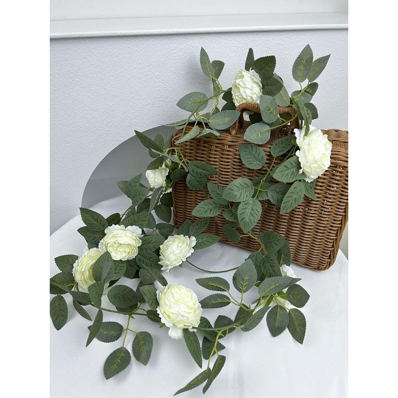 Artificial False Flower Peony Flower Vine Simulation Green Plant Winding Vine Indoor Ceiling Wall Hanging Decoration