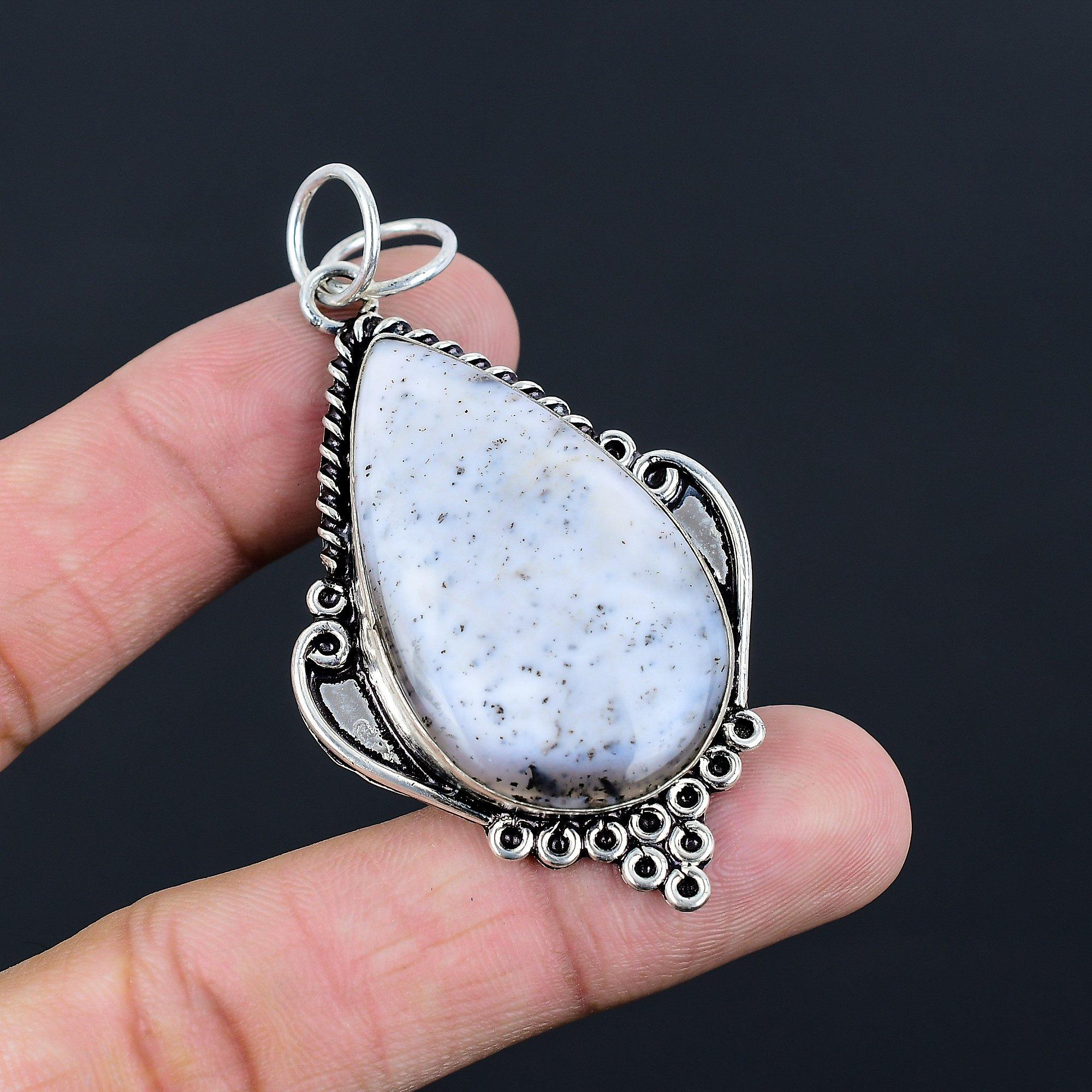 

Daughters Day Sale Dendrite Opal Stone Ethnic Unique New Pendant Sterling Silver