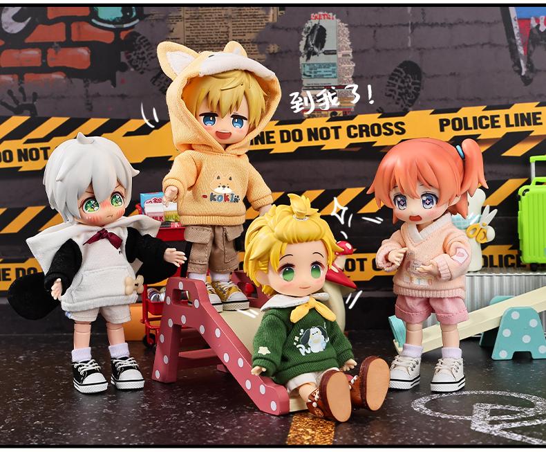 OB11 Doll Clothes Cute Cartoon Puppy Sweatshirt Hooded Jacket for Molly, YMY Body, UFDOLL, GSC, 1/12bjd Toy Accessories
