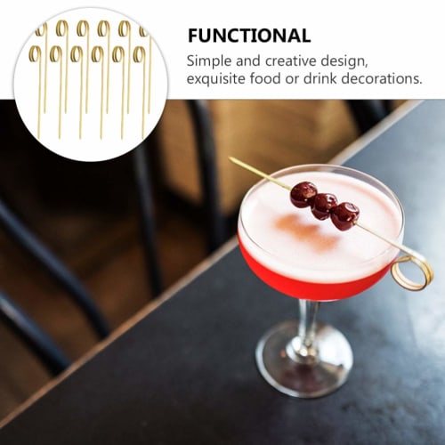 OUNONA 100pcs Cocktail Picks Star Sticks Bamboo Knot Picks Fruit Sandwich Party Supplies Bar Party BBQ Snacks Bamboo Skewers Club Sandwich Martini App