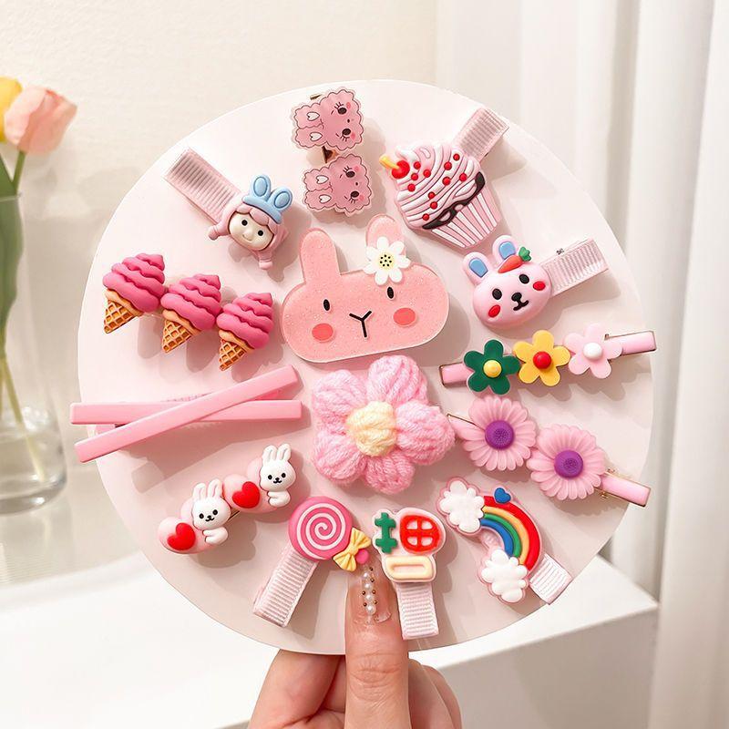 14 / 42Pcs Cartoon Baby Hair Clip Set Flower Fruit Baby Girl Barrettes Bangs Hairpins Kids Hair Accessories