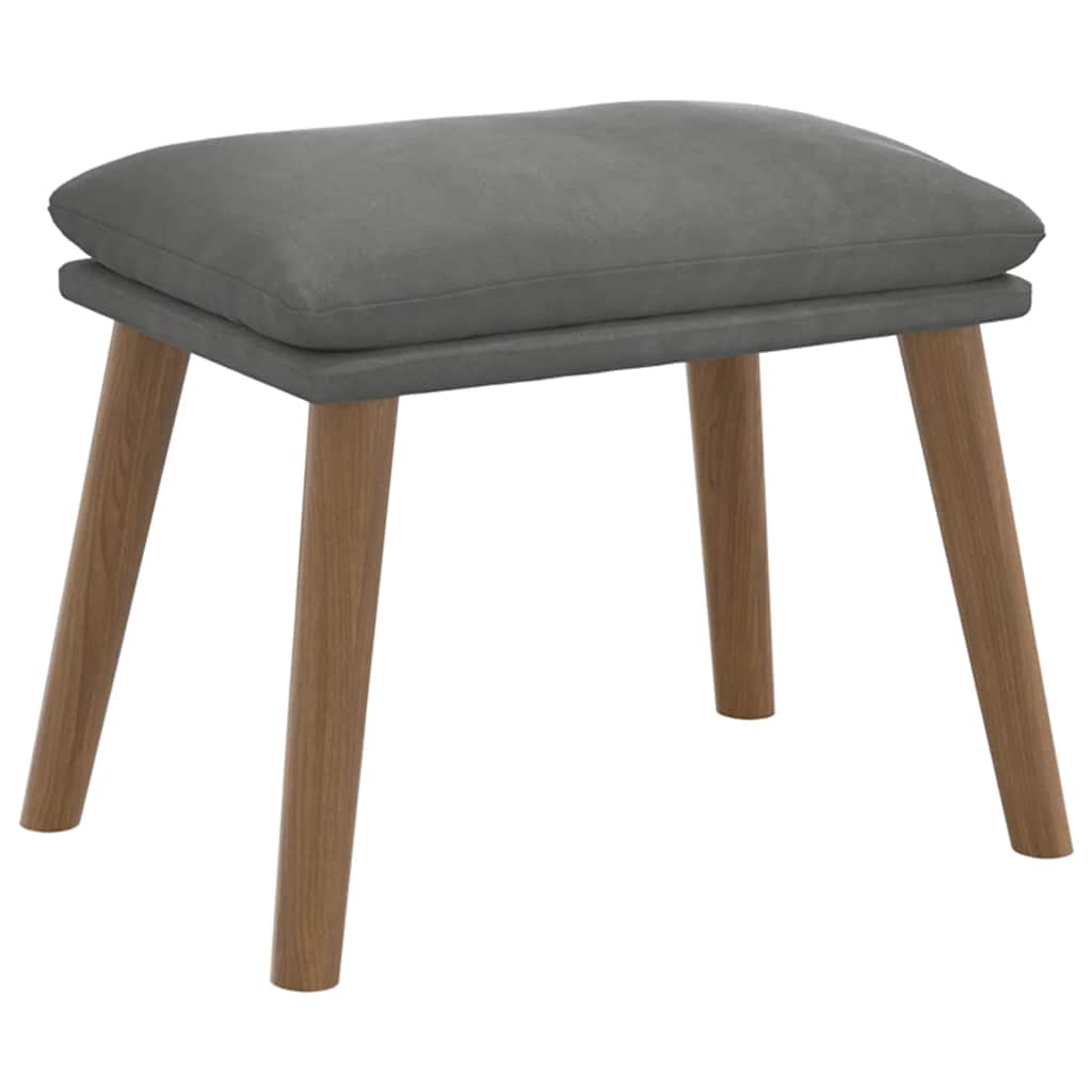 Rocking Chair with Footstool Dark Grey Velvet