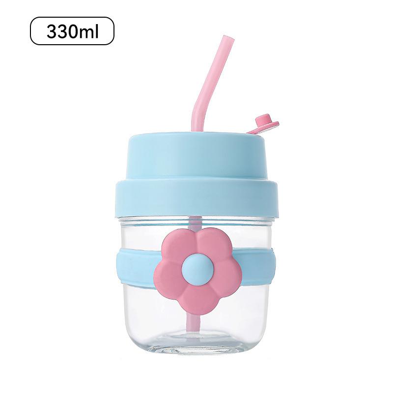 

400 мл Kawaii бутылка для воды стаканы с полипропиленовой трубочкой термокружка милый термос бутылка для кофе чай сока озеро синий