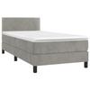 3141215 vidaXL Divan Bed and Mattress Light Grey 90x190 Cm Velvet