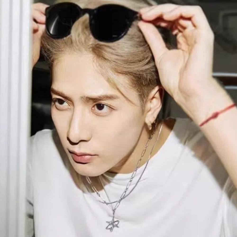 Double Ring Shape Men Necklace Cross Star Clavicle Chains Cross Starlight Necklaces  Men Boys