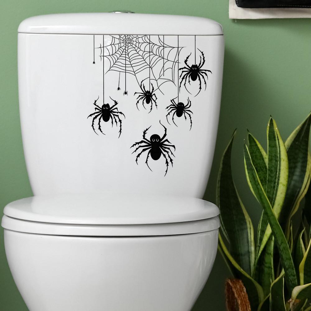 Web Halloween Spider Toilet Sticker Decor For Living Room Bedroom And Entryway