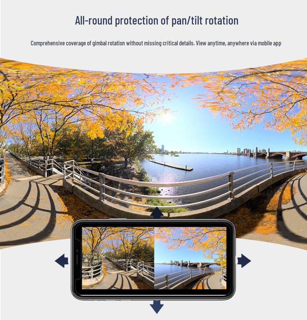 8MP Dual-Lens PTZ Outdoor Wireless Camera with HD, Motion Alarm, Mobile Monitoring, Waterproof Design